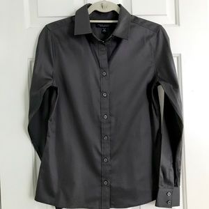 Banana Republic Stretch Sateen Shirt Olive Taupe